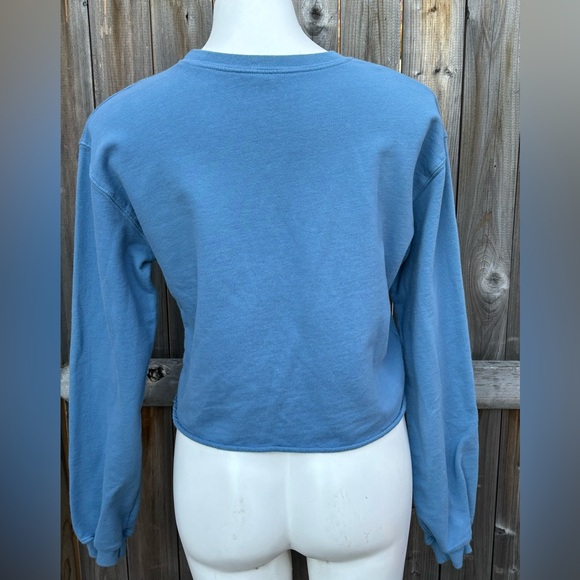The NASH Collection Nashville Blue Cropped Crewneck Sweatshirt w/ NASHVILLE - Picture 3 of 4